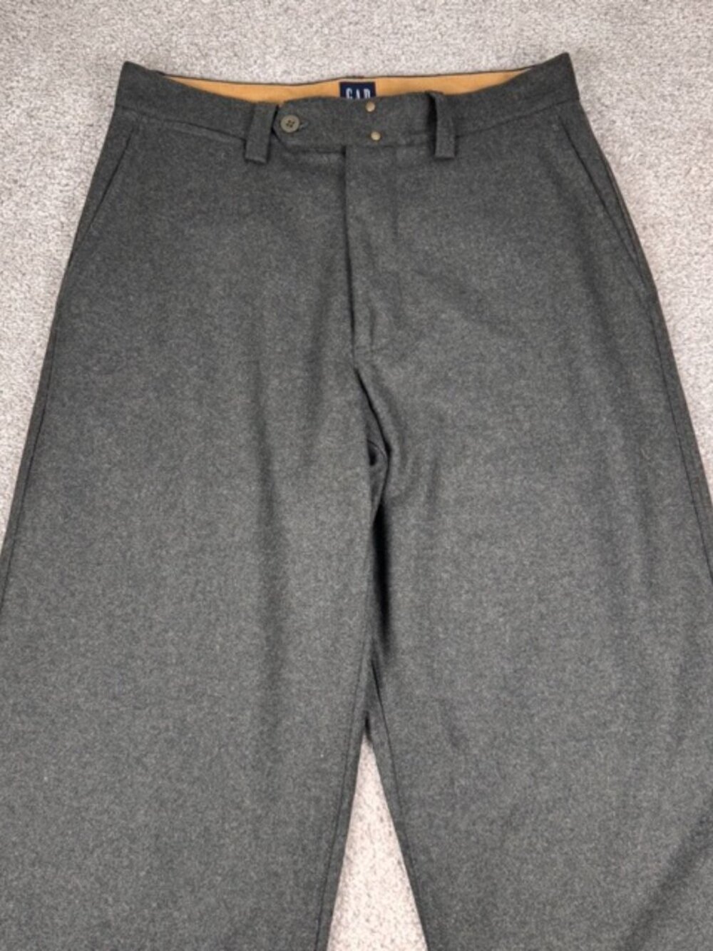 Vintage GAP Pants Mens 32x32 Flannel Wool Blend Military Y2K Chino Trousers 90s